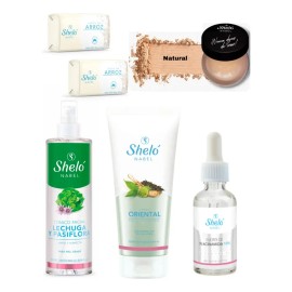 Skin Care Piel Grasa Polvo Arroz Natura Matific Brillo Shelo