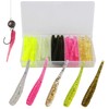 QualyQualy Soft Plastick Fishing Lures Artificial Bait Grub Worms Ice