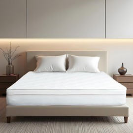 Aylas Furniture 8 Inch Queen Bed Mattress - High Density & Comfort Cold Foam - Bonnell Coil Springs - Medium Firm - Hybrid Queen Mattress