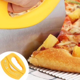 AWAVM 2-Piece Stainless Steel Pizza Cutter Set, Pizza Cutter with Protective Cover, Pizza Dough Cutter, Multi-Purpose Pizza Tool