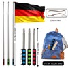 Telescopic Flag Pole 3pcs 2M Stainless Steel Handheld Flag Pole