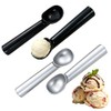 4PCS Cuchara Para Helado,2 Negros + 2 Plateados Cuchara Helado