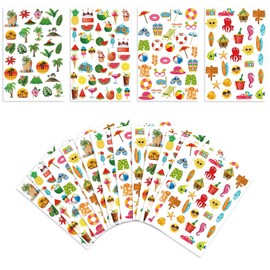 WANDIC Rub On Transfer Stickers, 16 Sheets 4 Styles Hawaiian Beach Decals Summer Scrapbook Stickers for DIY Home Wall Furniture Crafts Arts, 4 * 6in