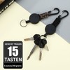 Retractable Key Fob with 60 cm Extendable Steel Cable, Extendable