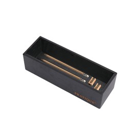 PRATIQUE Bamboo Drawer Organizer - Kitchen Utensil Organizer Silverware Tray Cutlery Holder，Office Desk Supplies and Accessories,8.9 * 3 * 2.6inch,Black