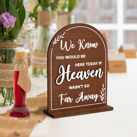 Stofinity Memorial Table Sign For Wedding Reception - We Know You Would Be Here Today If Heaven Wasn't So Far Away Wedding Sign For Loved Ones Passed Away, In Loving Memory Wedding Memorial Sign