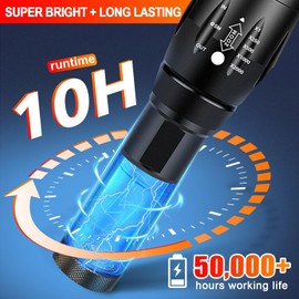 4 Pack LED Tactical Flashlights Torch, High Lumens Handheld Flashlight Zoomable, 5 Modes Bright Portable Lights for Emergencies, Outdoor, Camping