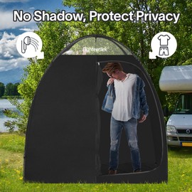 EighteenTek Pop Up Shower Tent Changing Room with Two Rooms - Portable Privacy Dressing Shelter for Outdoor Camping, Events, and More - 83"x43"x80"H