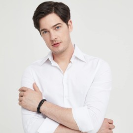 ASUWISH Bible Verse Cross Bracelets for Men Multi-Layer Braided Leather Bracelet Cuff Bangle for Men(ISBB)