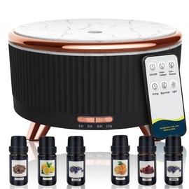 Essential Oil Diffuser for Home with 6 Essential Oils Set,500ml Diffuser with R/C 7 Colors Light & 3 Mist Mode Automatic Shut-Off,Aromatherapy Diffusers for Home,Office,Yoga,Spa,Gift