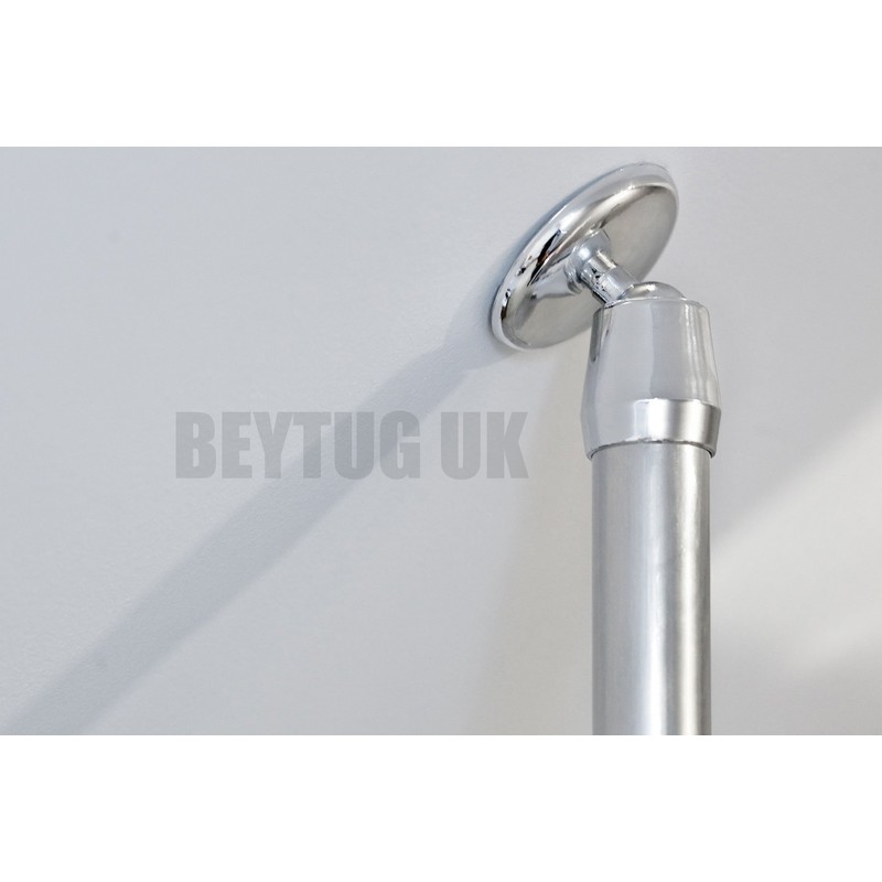 Inclined Wall Mount Ø27mm Shower Curtain Rod Adapter For Universal