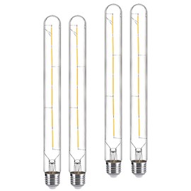 YFXRLIGHT T10 Dimmable LED Tubular Bulb, Long Tube Edison Light Bulb 6W, 60W Equivalent, Daylight White 4000k, E26 Base, Pendant Lighting, Wall Sconces,11.8inch,Pack of 4