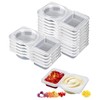 Snack Container, 15 Pcs Double compartment snack containers, Double Compartment Condiment Containers with Lids,Reusable Snack Container pare Outdoor  