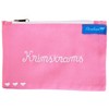 Cosmetic Bag Krimskrams Pink White Embroidered Ladies 12 x 20
