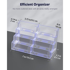 Uniclife 2 Pack Acrylic Business Card Holder for Desk 8 Slots Clear Business Card Display Stand for Men & Women Desktop Business Card Organizer Card Stand for Office Home Exhibition, 480 Card Capacity