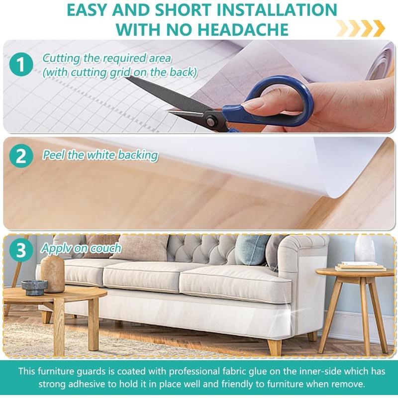 HEYInova Cat Scratch Furniture Protector,Cat Scratch Furniture Protector,100% Transparent Cat