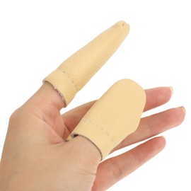 NOLITOY 20Pcs Leather Finger Cots, Needle Felting Finger Guard Leather Thimbles DIY Sewing Tools for Hand Sewing Quilting Embroidery Craft (Random Color)
