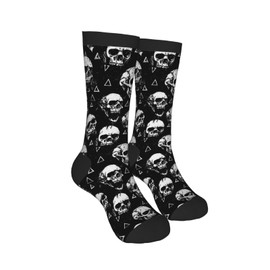 Taekifiyy Skulls Funny Socks Novelty Crew Socks For Women Men