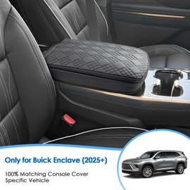 Coleya 2025 2026 Enclave Center Console Cover for Buick Enclave (Preferred/Sport Touring/Avenir), Cushion &Comfy Leather Enclave Console Armrest Cover 2026 2025 Enclave Accessories (Padded)