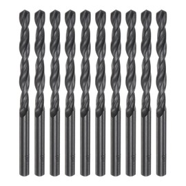 HARFINGTON 10pcs Jobber Drill Bits 5.2mm (13/64") Nitride Coated High Speed Steel (HSS) 4241 Twist Drill Bits for Stainless Steel Copper Aluminum Alloy Metal Wood Plastic, Black