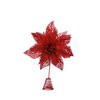 Festive Productions 28cm Red Glitter Poinsettia Christmas Tree Topper -