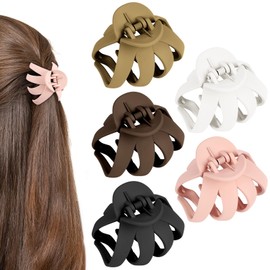 LOPHE Octopus Hair Claw Clips 5 Pack,Small Non-Slip Wide Grip