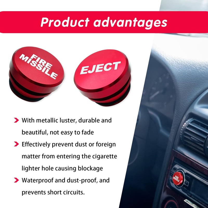 Damwot 2PCS Car Cigarette Lighter Plug, Aluminum Dustproof Plugs Billet