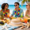 50 Collares Hawaianos Tela Cotillones Para Boda Neon Fiesta