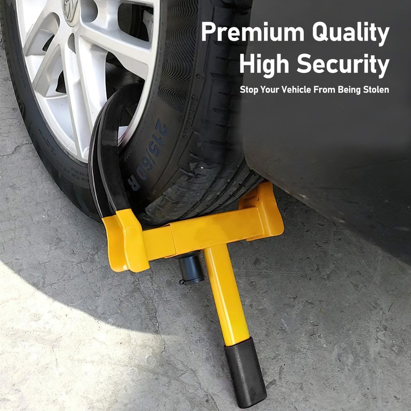 CARTMAN 2 Packs Heavy Duty Trailer Lock Wheel Clamp, Yellow/Black