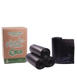 Vitabag Biodegradable Home Line Trash Bag | Can Liner | 30 GALLONS Tall Kitchen Trash Bag | Eco Friendly | 100% Made from Recycled Product | Super Strong, No Spills | 48 Count.