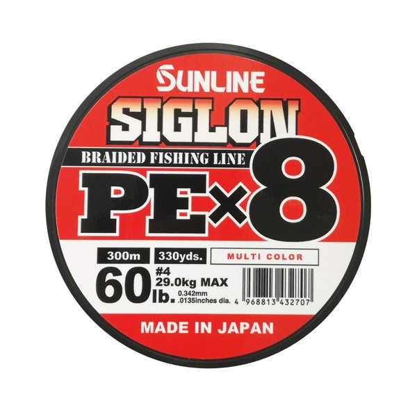 Sunline Century PEx8 Line, 98.4 ft (300m), 5 Colors, No. 4, 60LB J