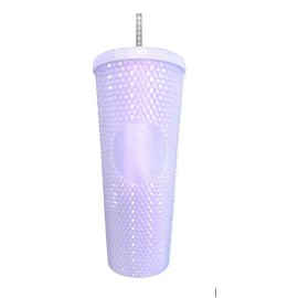 Starbucks NEW Starbucks 2021 Holiday Icy lilac Bling Studded Cold Cup Tumbler 24oz