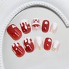 Christmas Press on Nails Short Square Fake Nails Full Cover