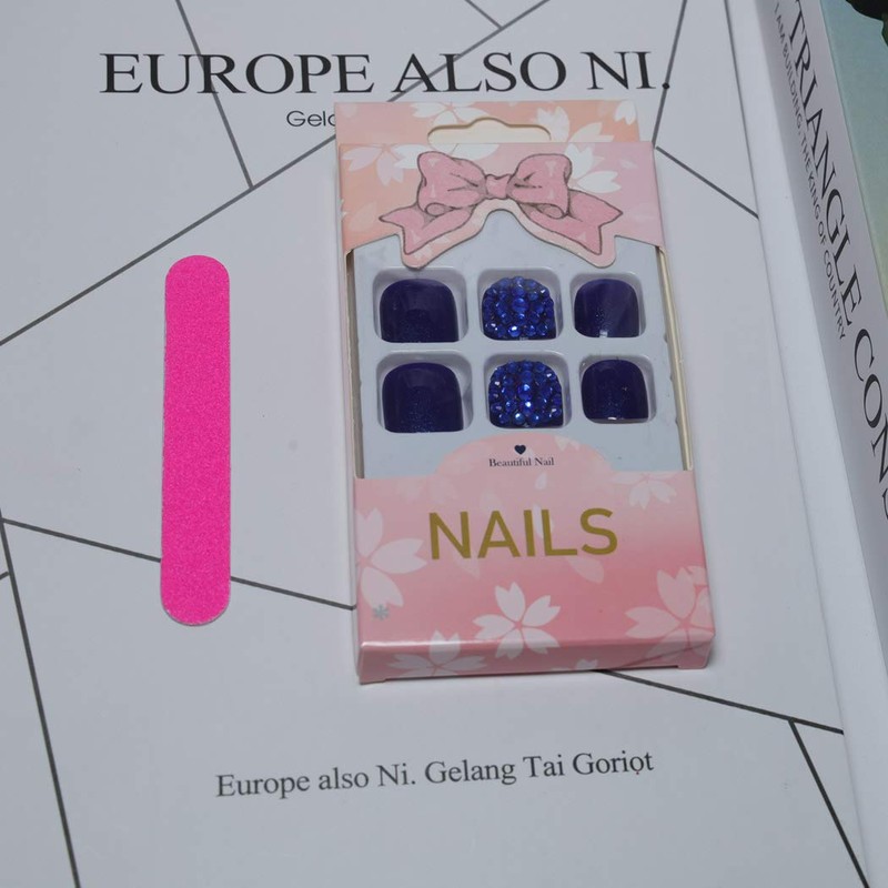Yienate False Nail for Toes Chic Exquisite Bling Bride Royal