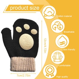 CPJJ Winter Gloves Children, Thermal Stretch Finger Gloves Children, Soft Full Finger Knitted Gloves Kids Gloves Mittens for Boys Girls Aged 1-3, 2 Pairs, bronze