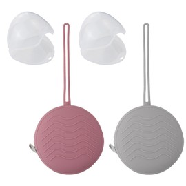 4 Stück Schnullerbox, 2 Silikon Baby Schnullertasche 2 Transparent Schnulleraufbewahrung Box Portable Dustproof BPA Freie Schnullerbox für Wickelrucksack