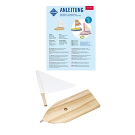 Pebaro 474 Wooden Construction Set Dinghy Boat for Assembling and Painting, Craft with Wood, Gift Idea for Children, Beige
