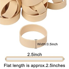 AMUU Bandas de goma tamaño #82, 60 bandas elásticas tácticas beige anchas para suministros de oficina, supervivencia, campamento, ciclismo, pesca (2 1