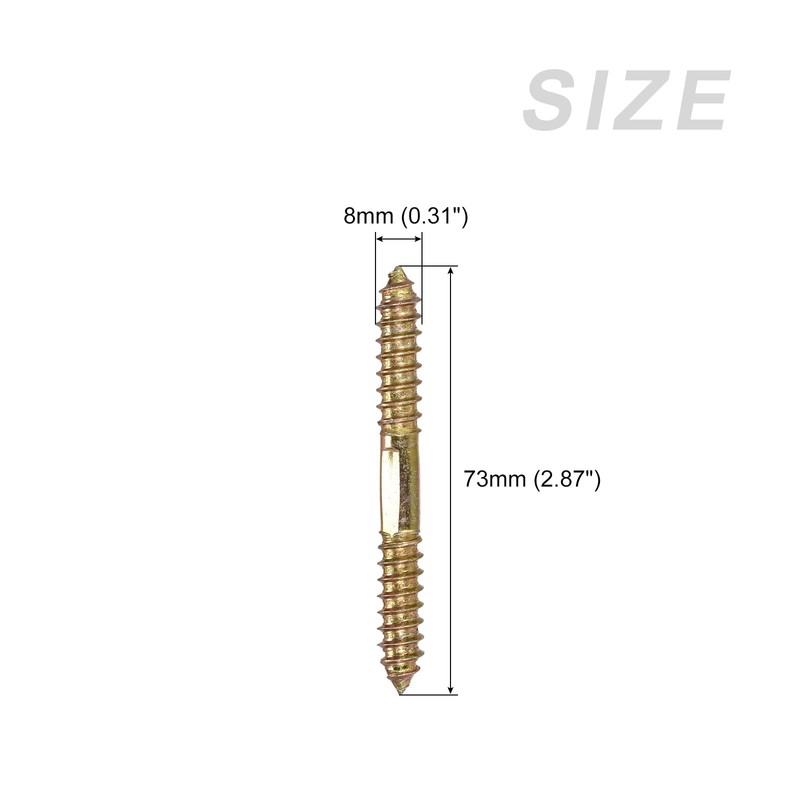 METALLIXITY 10pcs Metal Double End Screw Double Screw Bolts Double