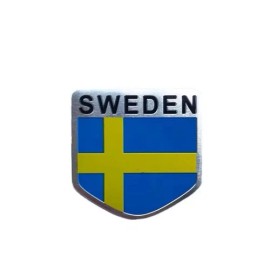 Swedish Flag 3D Metal Swedish Flag Badge Emblem Sticker Car Sweden SE Decal 2"x2"