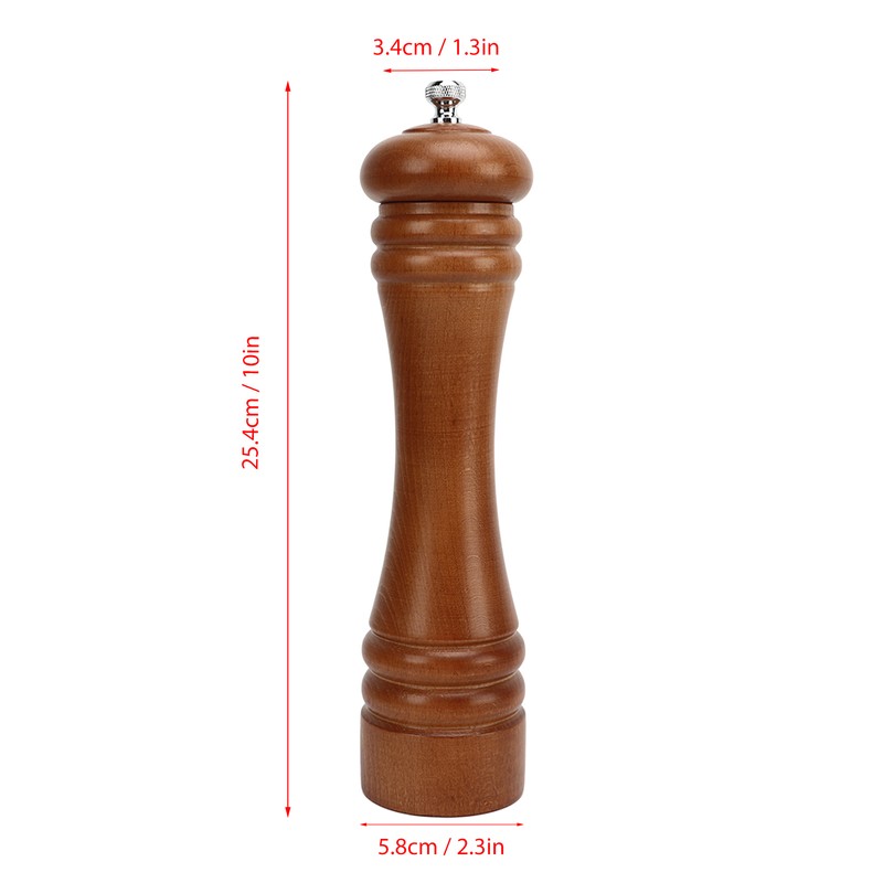 Wooden Pepper Grinder Refillable Rustproof Stainless Steel Core Manual Salt