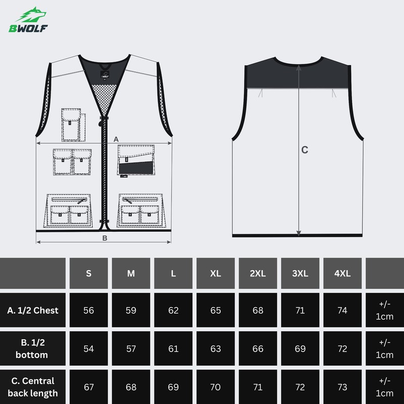 BWOLF Atlas Multifunctional Work Vest Men's Work Vest Classic Grey/Orange,