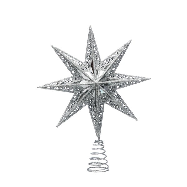Festive Productions 35cm 8-Pointed Silver Cut-Out Design Plastic Christmas Tree