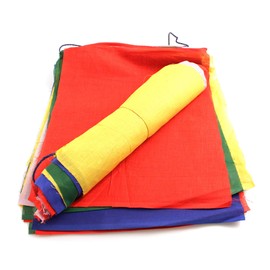 YAKEBA Traditional Wish Flags - 10.00 Metres | 30 Flags (Each 32 x 38 cm) | 100% Cotton | Fabric Bunting Outdoor | Flag Garden