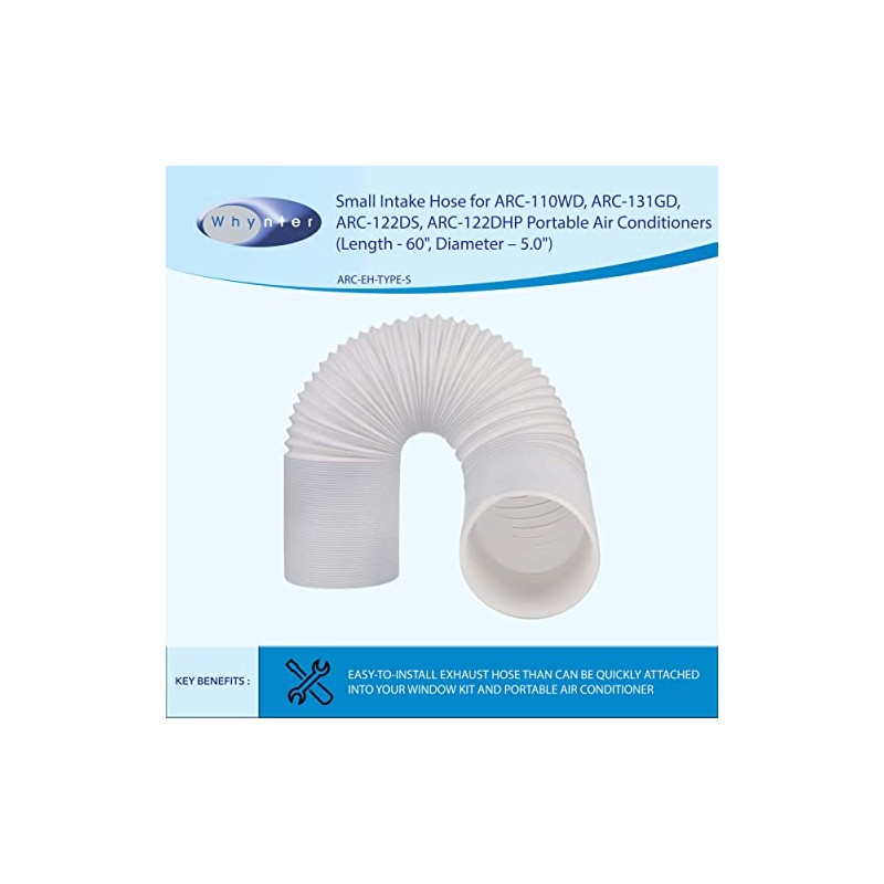 Whynter ARC-EH-Type-S 5.0" Diameter Intake/Exhaust Hose for Portable Air Conditioner