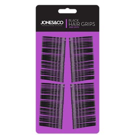 200 x JONES & CO Hair Grips Clips Womens Bobby Style Bun 4.5cm Waved Pins Everyday Casual Stylist Slides BLACK Or BROWN Ladies Girls Party Wedding UK Free P&P (HAIR GRIPS (BLACK))