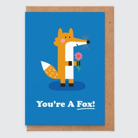 Cute Fox Card For Anniversary, Valentine's Day, Card For Boyfriend, Eco Greetings Cards, Cool Cards