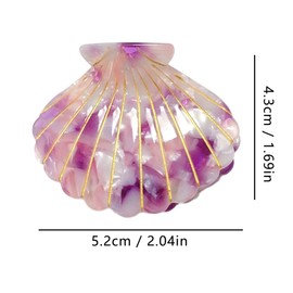 Colorful Ocean Shell Hair Clip,Acetate Claw Clips,Hair Clips for Women,Light Purple
