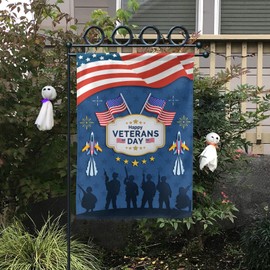 veterans day Garden Flag Thank You, Veterans, Flag 12 X 18 Inch, America Summer Outdoor Small Home Decor Double Sided American Veteran Army Yard Outside Decorations Proud Patriots