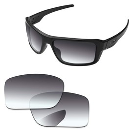 PapaViva Replacement Lenses for Oakley Double Edge OO9380 66mm Sunglass Gray Gradient Non-polarized